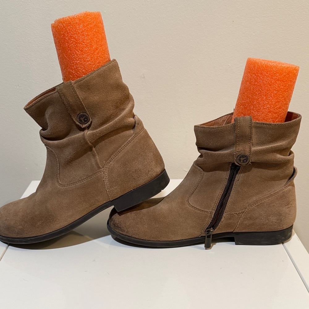 Birkenstock Women's SARNIA Moto Ankle Boots TAUPE WAXED SUEDE size 36 (5.5/6) - Picture 6 of 12